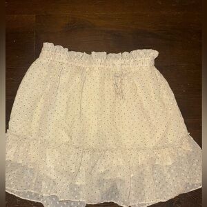 Hem & Thread Cream Bubble Mini Skirt